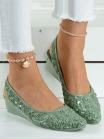 Women Casual Floral All Season Vacation Block Heel Slip On Non-Slip Beach Style EVA Shallow Shoes