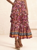 Women Casual Floral Spring/Fall Cotton Natural Vacation Loose Maxi Regular Skirts