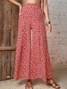 Women Casual Floral Spring/Fall Lightweight No Elasticity Daily Loose Wide leg pants H-Line Pants