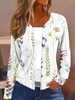 Women Casual Floral Spring/Fall Natural Daily Long Sleeve H-Line Regular FF Kimonos