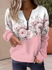 Women Casual Floral Spring/Fall Polyester Micro-Elasticity Loose Regular H-Line NL Sweatshirts