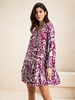 Women Casual Floral Spring/Fall Polyester V neck No Elasticity Loose Short Long Sleeve Dresses
