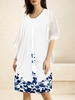 Women Casual Floral Summer Cotton Daily Half Sleeve Crew Neck Regular No Dresses