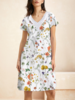 Women Casual Floral Summer Cotton Loose Short Short Sleeve H-Line Regular Dresses