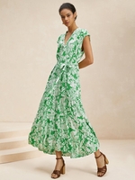 Women Casual Floral Summer Cotton V neck Natural No Elasticity Short No Dresses