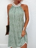 Women Casual Floral Summer Halter Natural No Elasticity Loose Lace Sleeveless Dresses