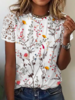 Women Casual Floral Summer Lace Crew Neck Regular Regular Medium Elasticity CR Shirts