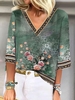 Women Casual Floral Summer Polyester Daily Loose Half sleeve H-Line Regular Shirts
