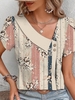 Women Casual Floral Summer Polyester Lightweight Daily Loose H-Line NL Shirts