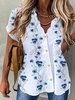 Women Casual Floral Summer Polyester Micro-Elasticity Loose Best Sell CR FF Blouses