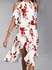 Women Casual Floral Summer Polyester No Elasticity Daily Short sleeve Straight H-Line Dresses