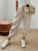 Women Casual Plain All Season Cotton Natural No Elasticity Loose Long Regular Pants