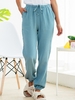 Women Casual Plain All Season Cotton No Elasticity Household Loose H-Line Regular Pants