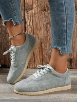 Women Casual Plain All Season Flat Heel Closed Toe Flocked Fabric Plus Size EVA Deep Mouth Single Shoes