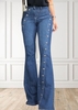 Women Casual Plain All Season Natural No Elasticity Regular Fit Denim Long H-Line Jeans