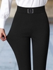 Women Casual Plain All Season Polyester Natural Daily Standard H-Line Pocket Stitching Pants