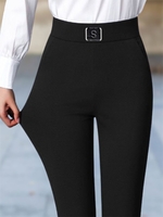 Women Casual Plain All Season Polyester Natural Daily Standard H-Line Pocket Stitching Pants