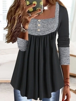 Women Casual Plain Autumn Natural Jersey Best Sell Long sleeve Regular Medium Elasticity Tunic Tops