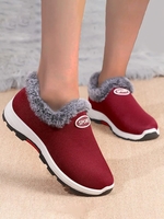 Women Casual Plain Autumn Wearable Fur Rubber Lace-Up Best Sell Deep Mouth Shoes Flats