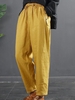 Women Casual Plain Spring/Fall Cotton Daily Loose Harem pants Long Regular Pants