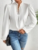 Women Casual Plain Spring/Fall Daily Lace Long Sleeve Regular H-Line Regular Shirts