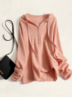 Women Casual Plain Spring/Fall Hoodie High Elasticity Long Sleeve Wool/Knitting H-Line Regular Sweaters