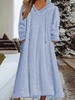 Women Casual Plain Spring/Fall Hoodie Natural Micro-Elasticity Loose Maxi Regular Dresses