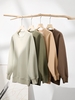 Women Casual Plain Spring/Fall Micro-Elasticity Daily Loose Long Sleeve Crew Neck Regular Sweatshirts