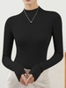 Women Casual Plain Spring/Fall Micro-Elasticity Household Long Sleeve Regular H-Line Regular T-shirts