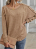 Women Casual Plain Spring/Fall Micro-Elasticity Loose Cold Shoulder Regular H-Line Plus Size Sweatshirts
