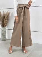 Women Casual Plain Spring/Fall Natural Daily Loose Long H-Line Regular Pants