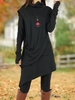 Women Casual Plain Spring/Fall Natural Micro-Elasticity Daily Regular Fit Jersey Long Sleeve Dresses
