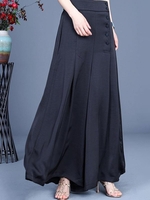 Women Casual Plain Spring/Fall Natural No Elasticity Daily Loose Long Regular Pants