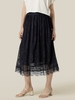 Women Casual Plain Spring/Fall Natural No Elasticity Lace Maxi A-Line Regular Skirts