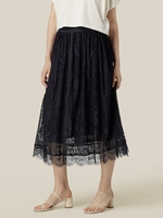 Women Casual Plain Spring/Fall Natural No Elasticity Lace Maxi A-Line Regular Skirts