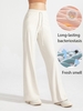 Women Casual Plain Spring/Fall Nylon Natural Daily Loose Straight pants H-Line Pants