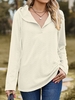Women Casual Plain Spring/Fall Polyester Hoodie Daily Drawstring H-Line Regular Hoodies