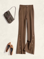 Women Casual Plain Spring/Fall Polyester Micro-Elasticity Daily Regular Fit Wide leg pants X-Line Pants