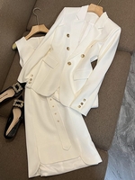 Women Casual Plain Spring/Fall Polyester Natural Loose Long Sleeve H-Line Regular Two-Piece Sets