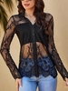 Women Casual Plain Spring/Fall Polyester No Elasticity Daily Lace Regular Shirt Collar Blouses