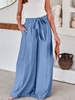 Women Casual Plain Spring/Fall Polyester No Elasticity Daily Loose Wide leg pants H-Line Pants