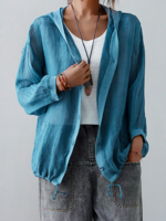 Women Casual Plain Spring/Fall Polyester No Elasticity Loose Buckle Long Sleeve Regular Kimonos