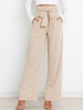 Women Casual Plain Spring/Fall Polyester No Elasticity Loose Long H-Line Regular Pants