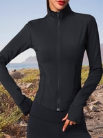 Women Casual Plain Spring/Fall Polyester Quick Dry Sports & Outdoor Standard Crop Regular Jackets