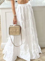 Women Casual Plain Spring/Fall Viscose No Elasticity Daily Loose H-Line Regular Skirts