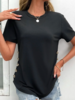 Women Casual Plain Summer Buttoned Regular Fit Jersey Short sleeve Crew Neck Medium Elasticity T-shirt
