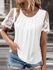 Women Casual Plain Summer Commuting Loose Best Sell Short sleeve Crew Neck H-Line T-shirts