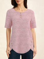 Women Casual Plain Summer Cotton Natural Daily Crew Neck H-Line Regular T-shirts