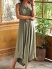 Women Casual Plain Summer Cotton Natural Daily Maxi Sleeveless H-Line Dresses