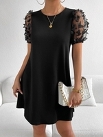 Women Casual Plain Summer Cotton Natural Daily Regular Mesh No Dresses